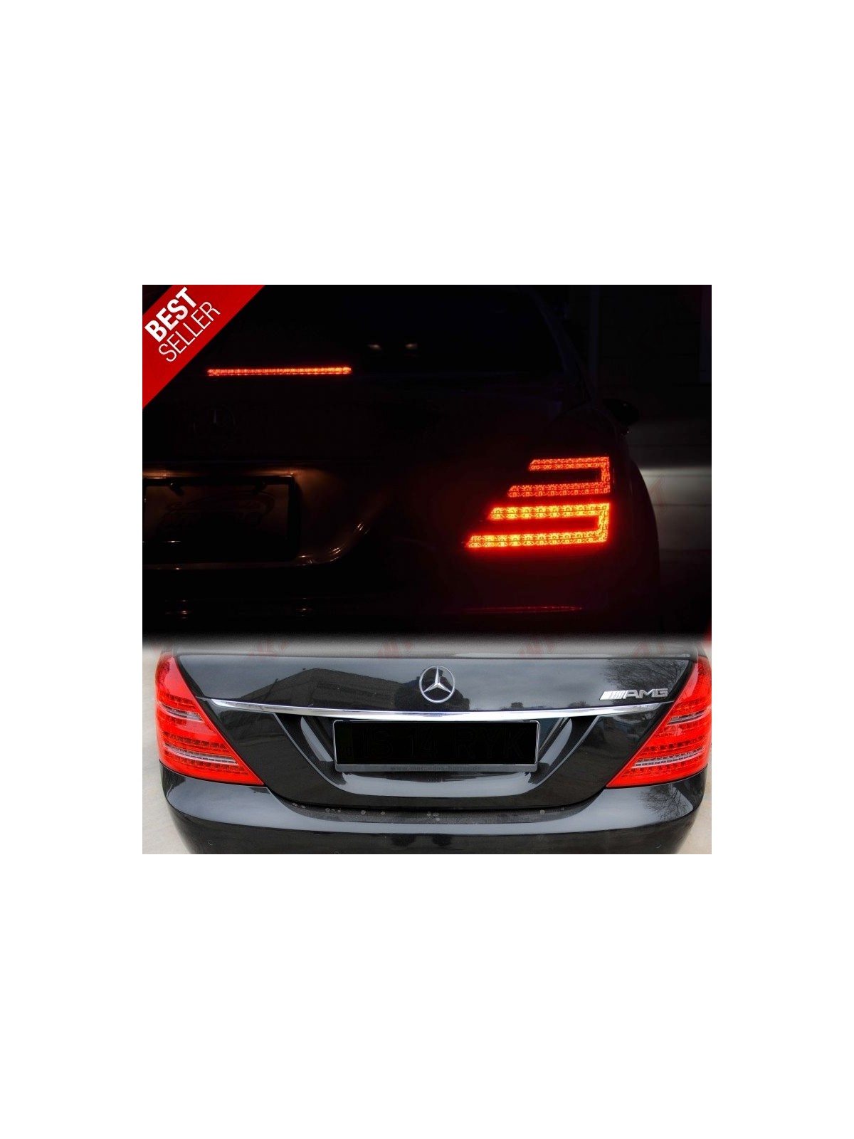 Farolins LED Look Facelift Red+Clear - Mercedes W221 (2005-2009)