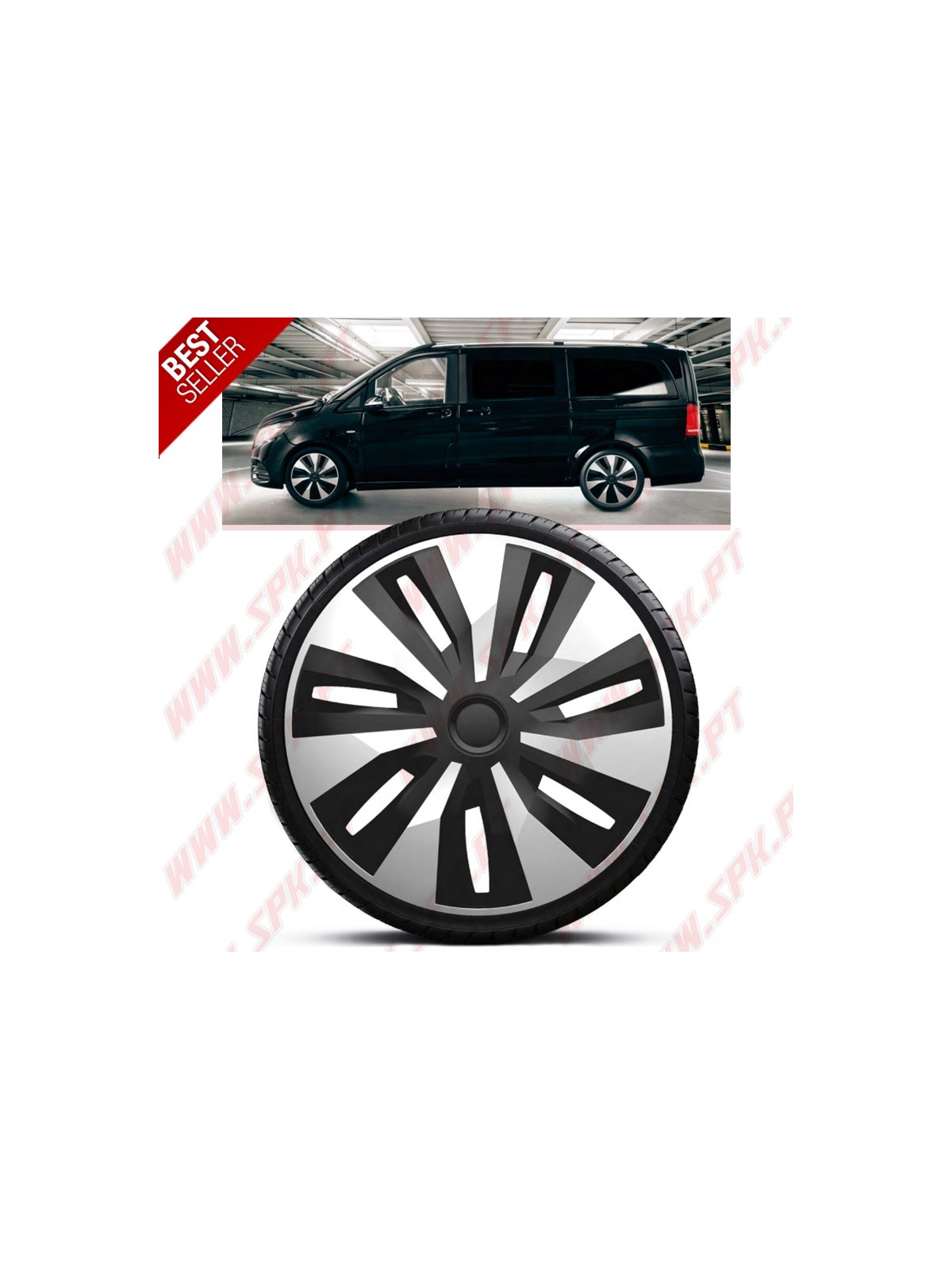Pack 4 Tampões de Roda 15" - V.1 Silver&Black (Auto-Caravanas / Van / Mini-Bus) Pack 4 Tampões de Roda 15" - V.1 Silver&Black (Auto-Caravanas / Van / Mini-Bus)