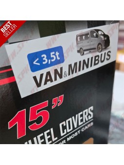 Pack 4 Tampões de Roda 15" - V.1 Silver (Auto-Caravanas / Van / Mini-Bus)