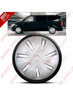 Pack 4 Tampões de Roda 15" - V.1 Silver (Auto-Caravanas / Van / Mini-Bus)