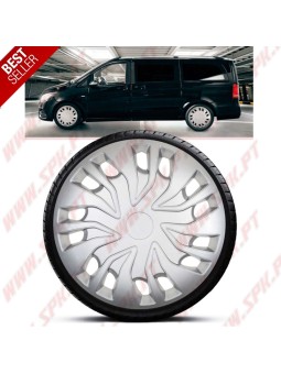 Pack 4 Tampões de Roda 15" - V.2 Silver (Auto-Caravanas / Van / Mini-Bus)