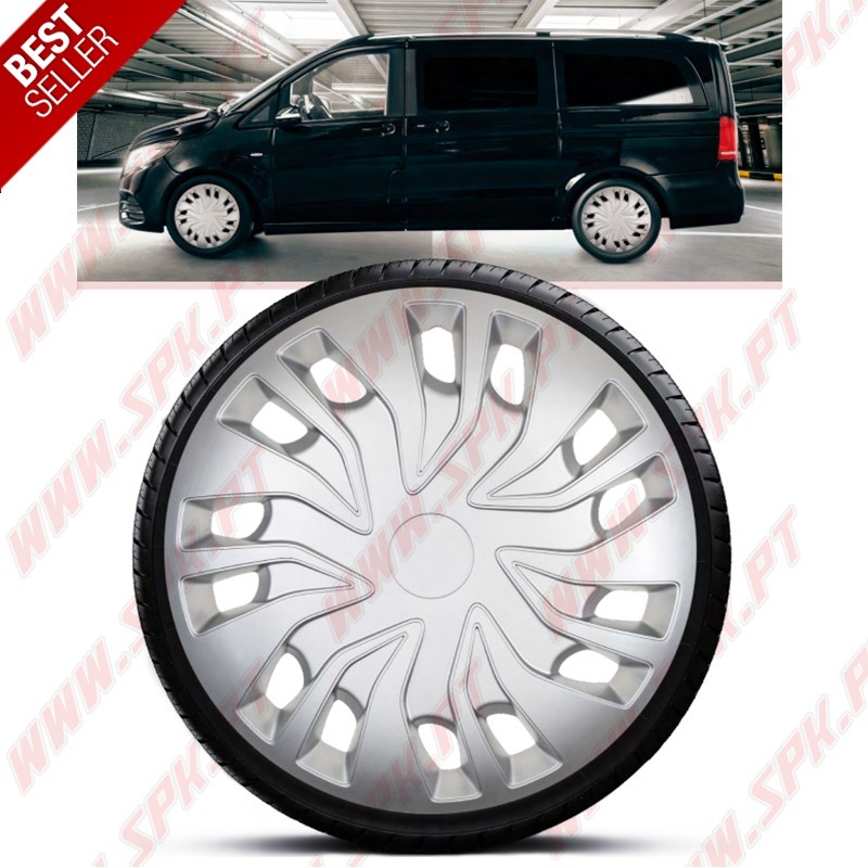 Pack 4 Tampões de Roda 15" - V.2 Silver (Auto-Caravanas / Van / Mini-Bus) Pack 4 Tampões de Roda 15" - V.2 Silver (Auto-Caravanas / Van / Mini-Bus)
