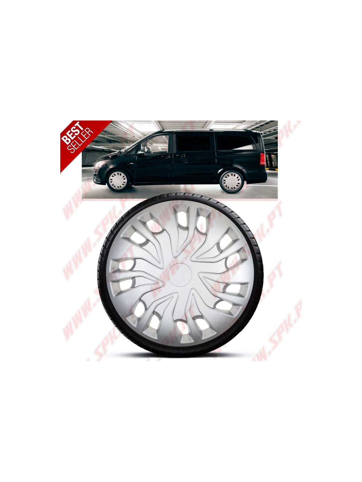 Pack 4 Tampões de Roda 15" - V.2 Silver (Auto-Caravanas / Van / Mini-Bus) Pack 4 Tampões de Roda 15" - V.2 Silver (Auto-Caravanas / Van / Mini-Bus)