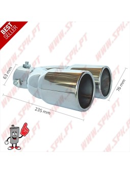 Ponteira de Escape Inox V.2 - Dupla 2x75mm