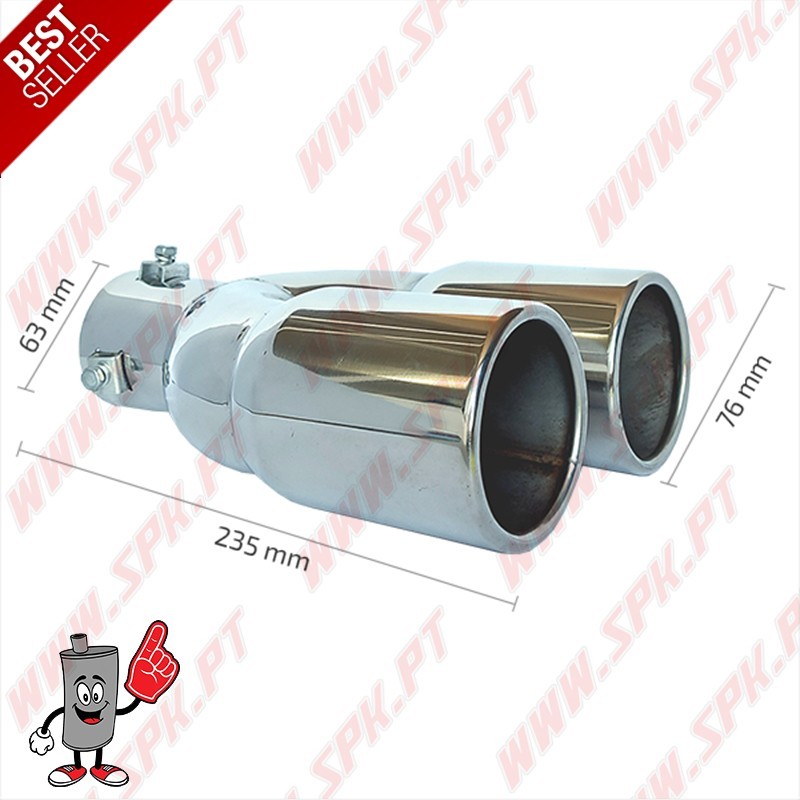 Ponteira de Escape Inox V.2 - Dupla 2x75mm