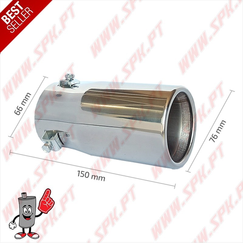 Ponteira de Escape Inox V.2 - Redonda 76mm