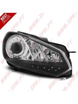 Faróis LED DRL / Black - VW Golf 6 (2008-2012)
