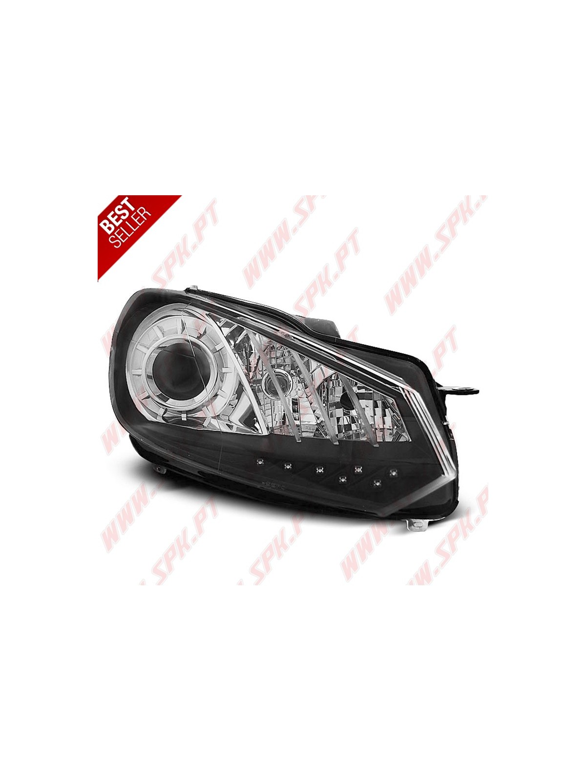 Faróis LED DRL / Black - VW Golf 6 (2008-2012) Faróis LED DRL / Black - VW Golf 6 (2008-2012)