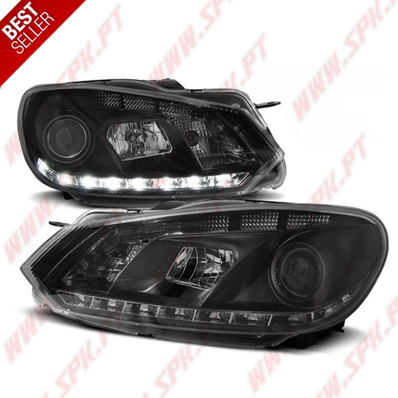 Faróis LED DRL V.3 / Black - VW Golf 6 (2008-2012) Faróis LED DRL V.3 / Black - VW Golf 6 (2008-2012)