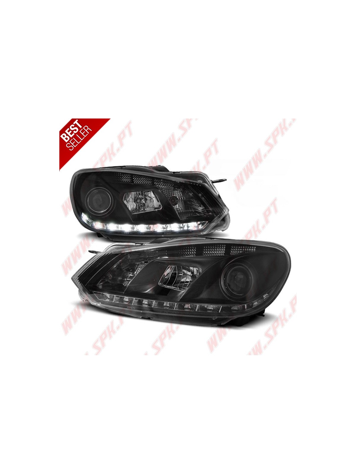 Faróis LED DRL V.3 / Black - VW Golf 6 (2008-2012) Faróis LED DRL V.3 / Black - VW Golf 6 (2008-2012)