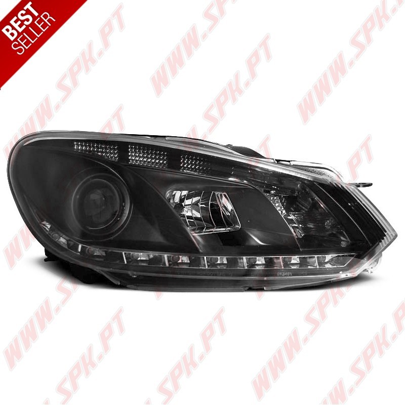 Faróis LED DRL V.3 / Black - VW Golf 6 (2008-2012) Faróis LED DRL V.3 / Black - VW Golf 6 (2008-2012)