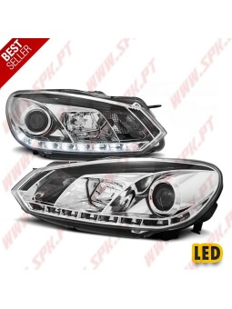 Faróis LED DRL V.3 / Chrome - VW Golf 6 (2008-2012)