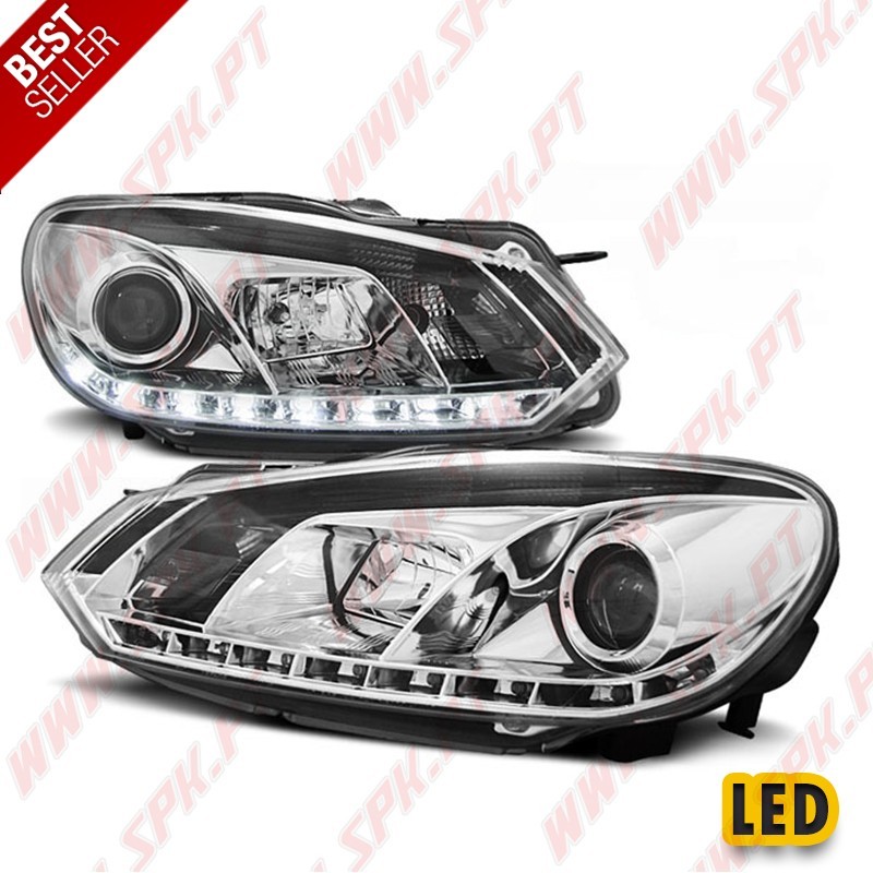 Faróis LED DRL V.3 / Chrome - VW Golf 6 (2008-2012) Faróis LED DRL V.3 / Chrome - VW Golf 6 (2008-2012)