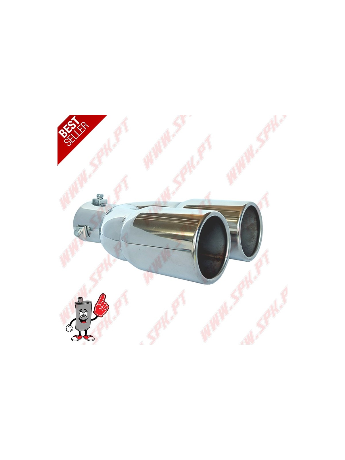 Ponteira de Escape Inox V.2 - Dupla 2x75mm