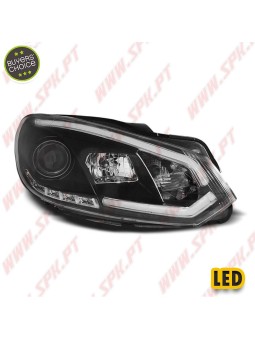 Faróis Tube-Light DRL / Black - VW Golf 6 (2008-2012)