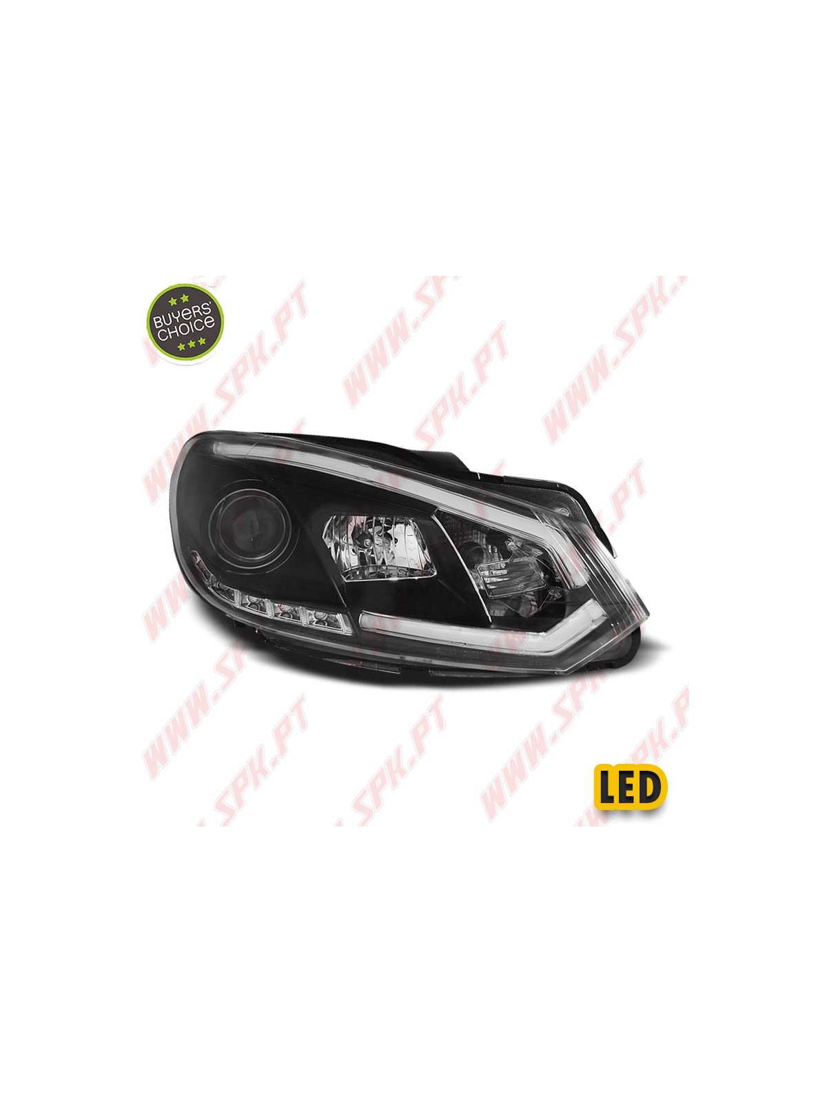 Faróis Tube-Light DRL / Black - VW Golf 6 (2008-2012) Faróis Tube-Light DRL / Black - VW Golf 6 (2008-2012)