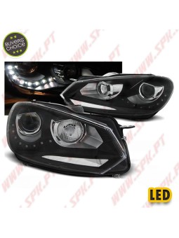Faróis LED DRL V.4 / Black - VW Golf 6 (2008-2012)