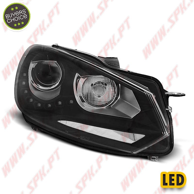 Faróis LED DRL V.4 / Black - VW Golf 6 (2008-2012) Faróis LED DRL V.4 / Black - VW Golf 6 (2008-2012)