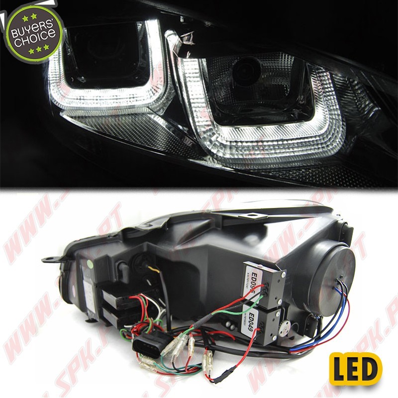 Faróis U-LED DRL / Black&Chrome - VW Golf 6 (2008-2012) Faróis U-LED DRL / Black&Chrome - VW Golf 6 (2008-2012)