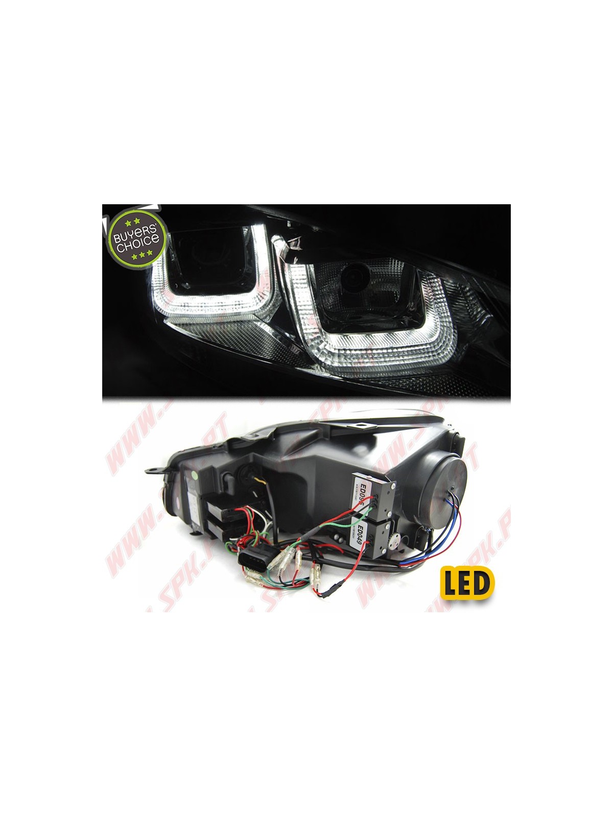 Faróis U-LED DRL / Black&Chrome - VW Golf 6 (2008-2012) Faróis U-LED DRL / Black&Chrome - VW Golf 6 (2008-2012)