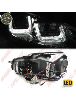 Faróis U-LED DRL / Black - VW Golf 6 (2008-2012)