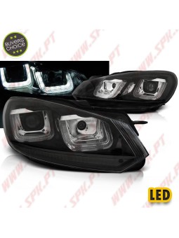 Faróis U-LED DRL / Black - VW Golf 6 (2008-2012)