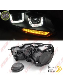 Faróis U-LED DRL Dynamic / Black - VW Golf 6 (2008-2012)