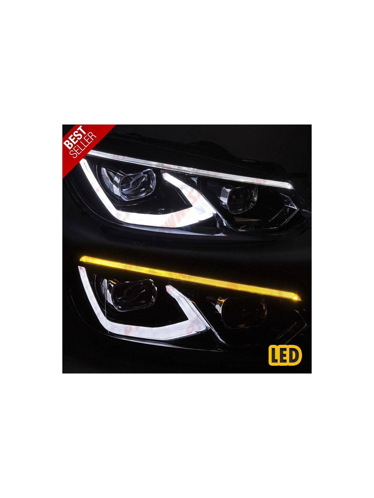 Faróis FULL-LED DRL Dynamic / Black - VW Golf 6 (2008-2012) Faróis FULL-LED DRL Dynamic / Black - VW Golf 6 (2008-2012)