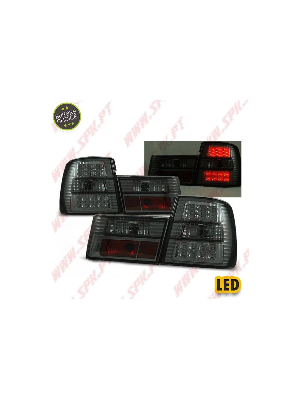 Farolins Cristal LED Smoke - BMW E34 Sedan (1988-1995) Farolins Cristal LED Smoke - BMW E34 Sedan (1988-1995)