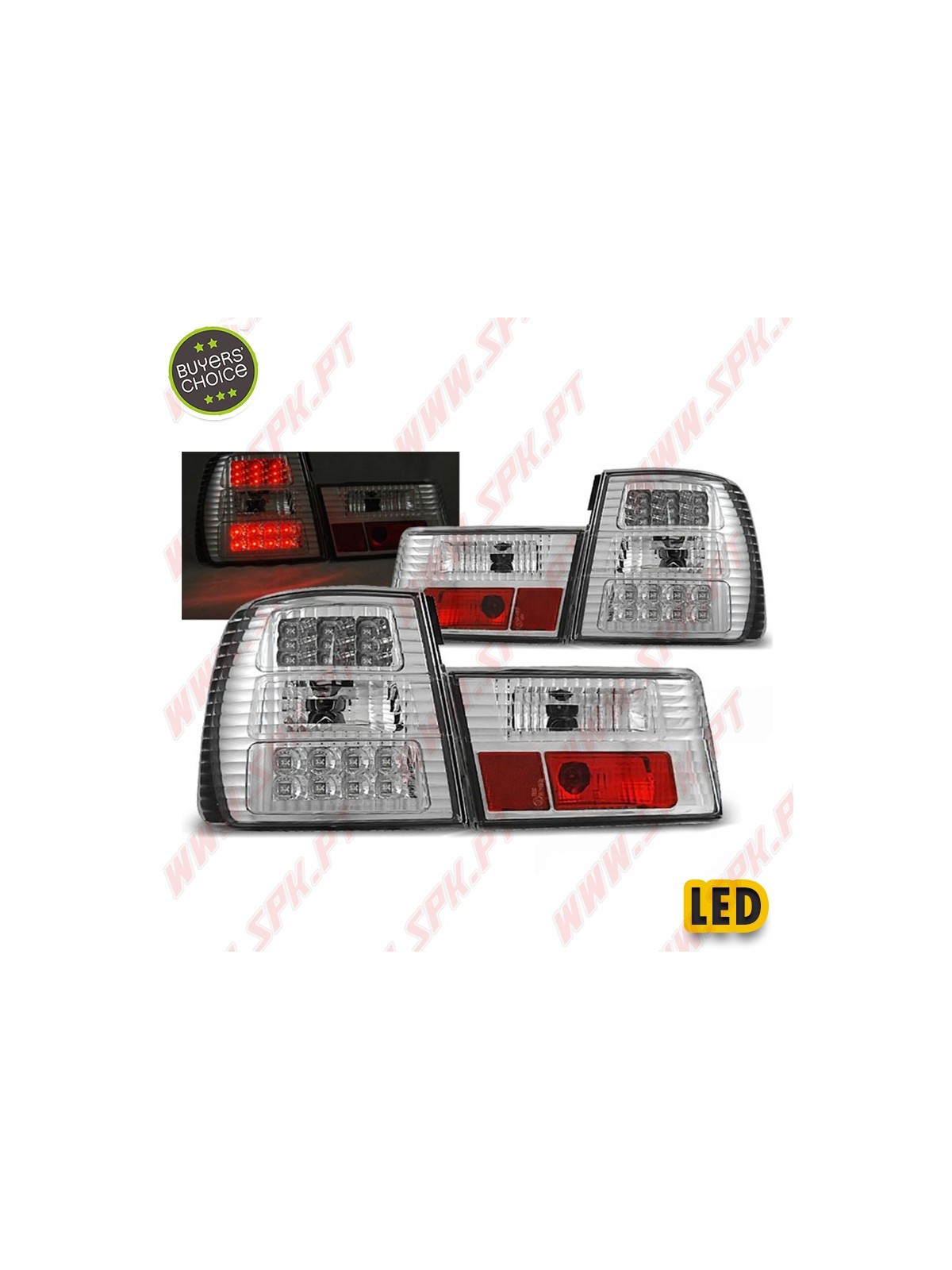 Farolins Cristal LED Chrome - BMW E34 Sedan (1988-1995)