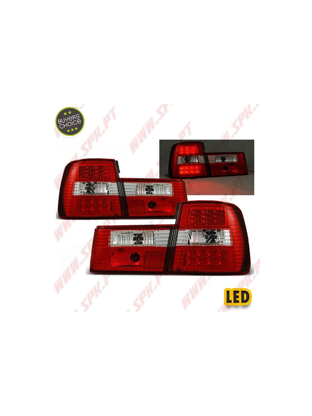 Farolins Cristal LED Red+Clear - BMW E34 Sedan (1988-1995)