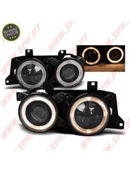 Faróis Angel Eyes Cross / Black - BMW E34 (1988-1996)