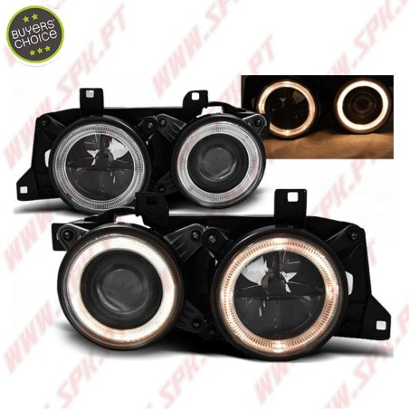 Faróis Angel Eyes Cross / Black - BMW E34 (1988-1996)