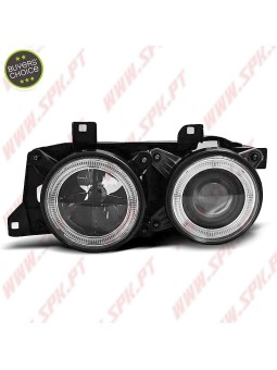 Faróis Angel Eyes Cross / Black - BMW E34 (1988-1996)