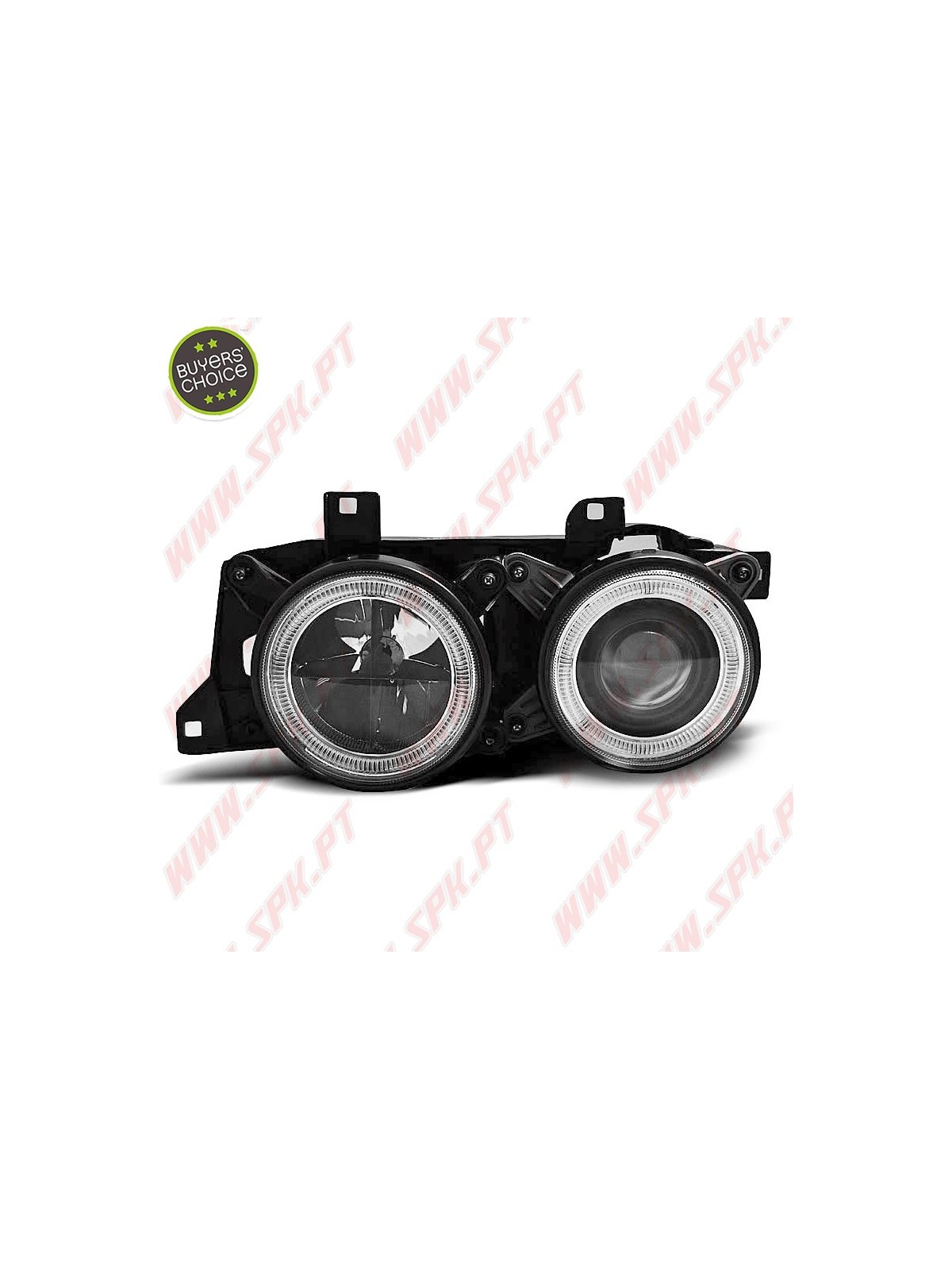 Faróis Angel Eyes Cross / Black - BMW E34 (1988-1996) Faróis Angel Eyes Cross / Black - BMW E34 (1988-1996)