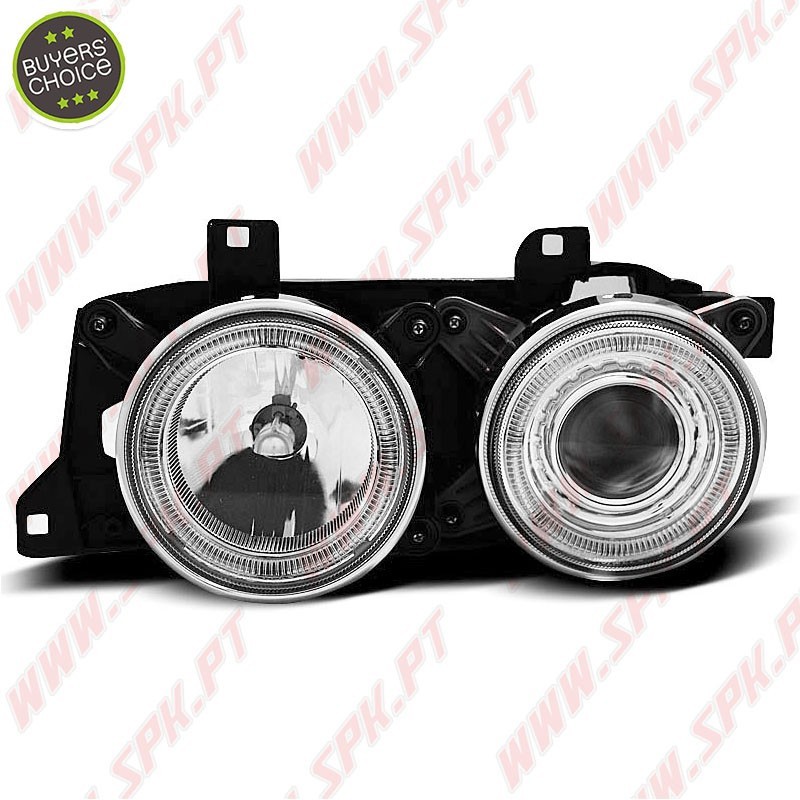 Faróis Angel Eyes / Chrome - BMW E34 (1988-1996) Faróis Angel Eyes / Chrome - BMW E34 (1988-1996)