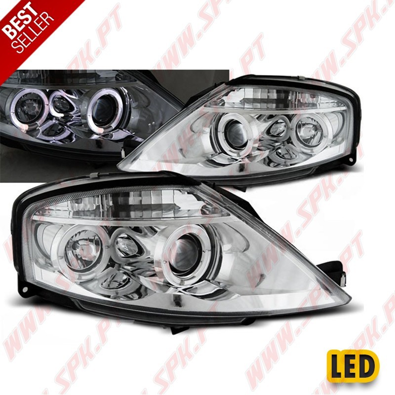 Faróis Angel Eyes / Chrome - Citroen C3 (2002-2009) Faróis Angel Eyes / Chrome - Citroen C3 (2002-2009)