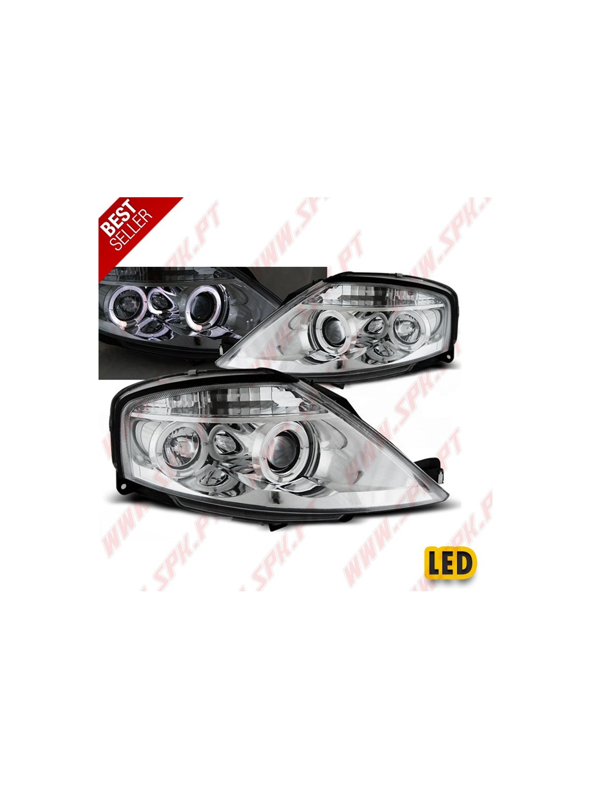 Faróis Angel Eyes / Chrome - Citroen C3 (2002-2009) Faróis Angel Eyes / Chrome - Citroen C3 (2002-2009)