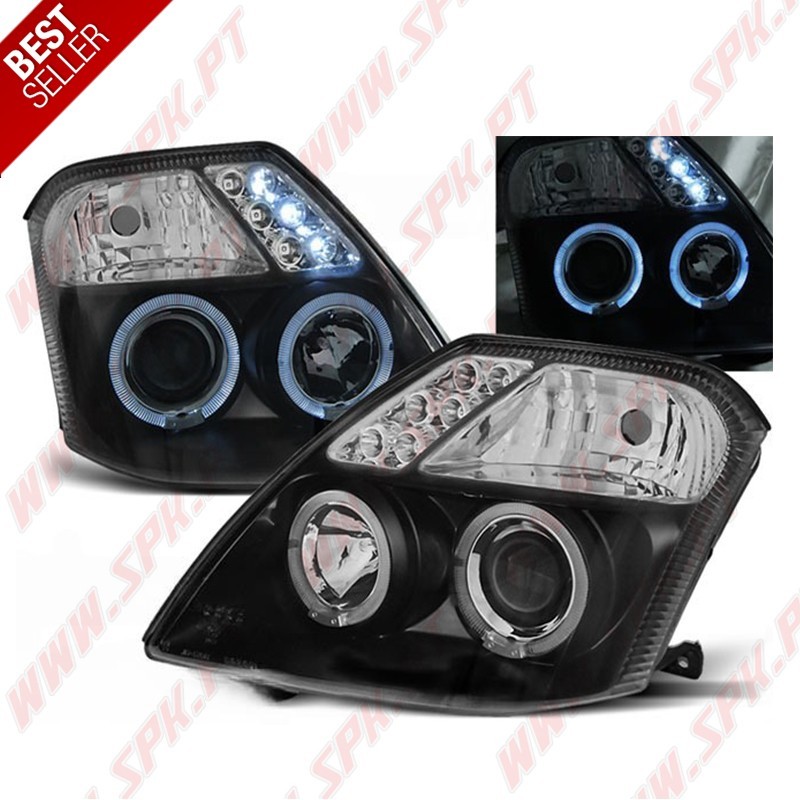 Faróis Angel Eyes / Black - Citroen C2 (2003-2010)