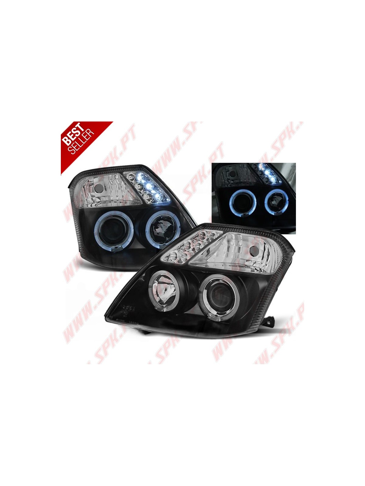 Faróis Angel Eyes / Black - Citroen C2 (2003-2010)