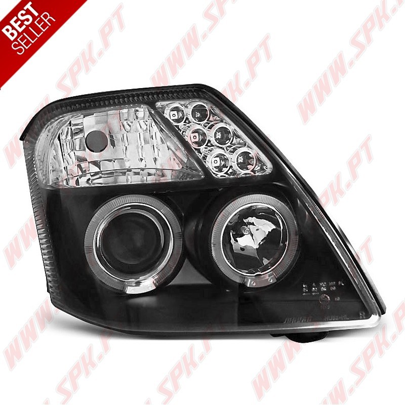 Faróis Angel Eyes / Black - Citroen C2 (2003-2010)