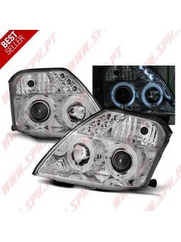 Faróis Angel Eyes / Chrome - Citroen C2 (2003-2010)