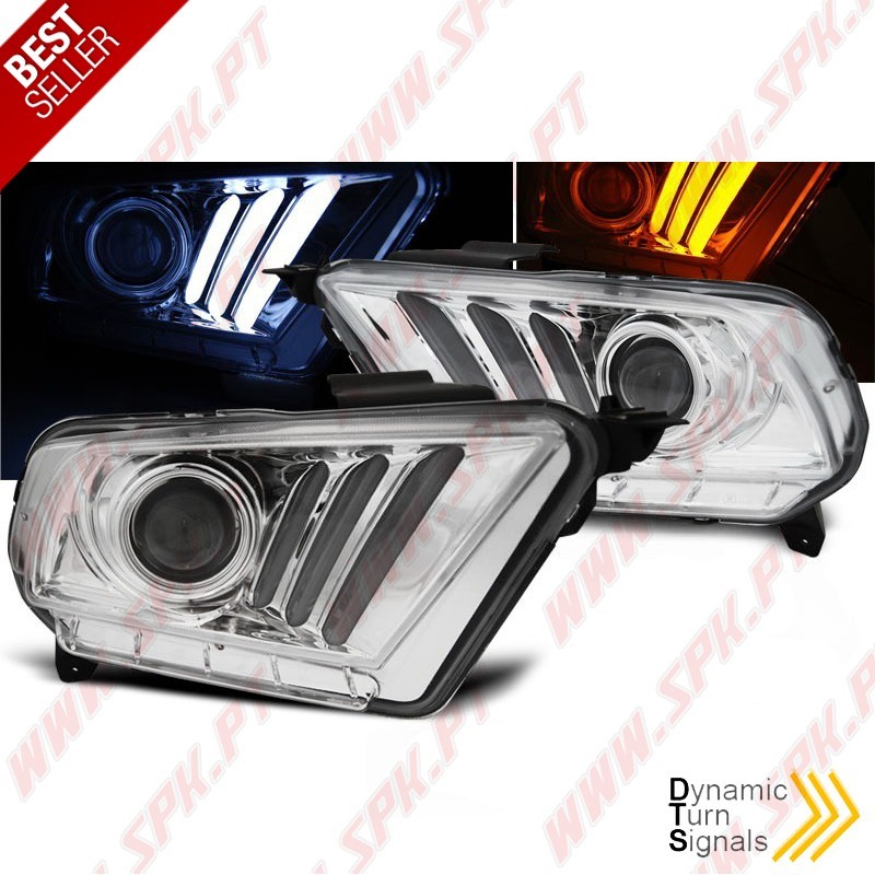Faróis LED / Tube-Light Chrome - Ford Mustang 5 (2010-2013) Faróis LED / Tube-Light Chrome - Ford Mustang 5 (2010-2013)