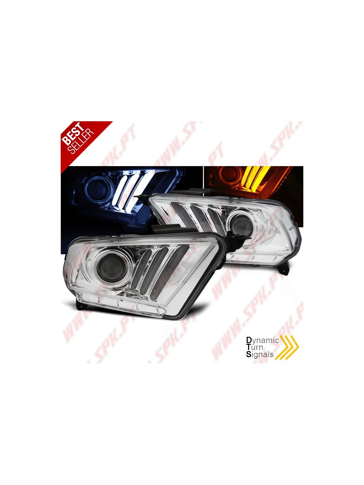 Faróis LED / Tube-Light Chrome - Ford Mustang 5 (2010-2013) Faróis LED / Tube-Light Chrome - Ford Mustang 5 (2010-2013)