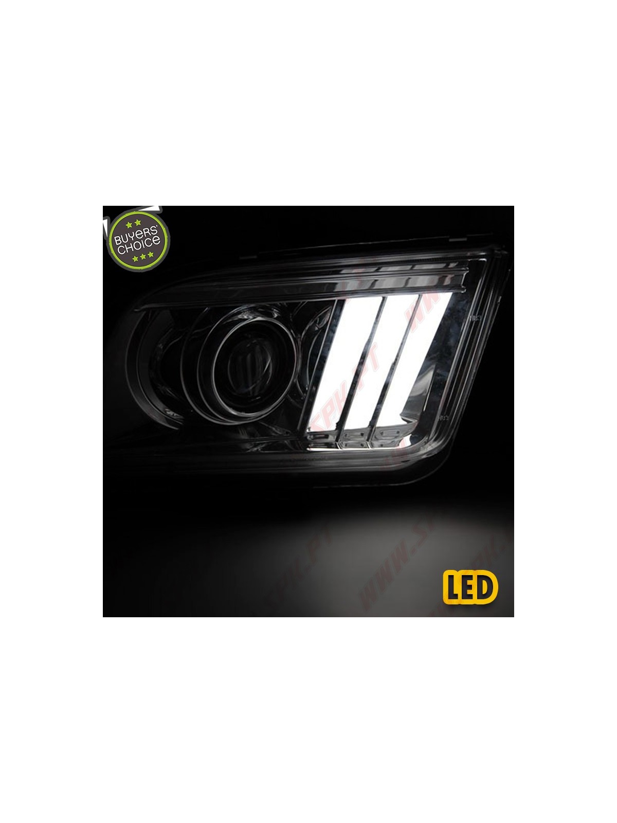 Faróis LED / Tube-Light Chrome - Ford Mustang 4 (2004-2009) Faróis LED / Tube-Light Chrome - Ford Mustang 4 (2004-2009)