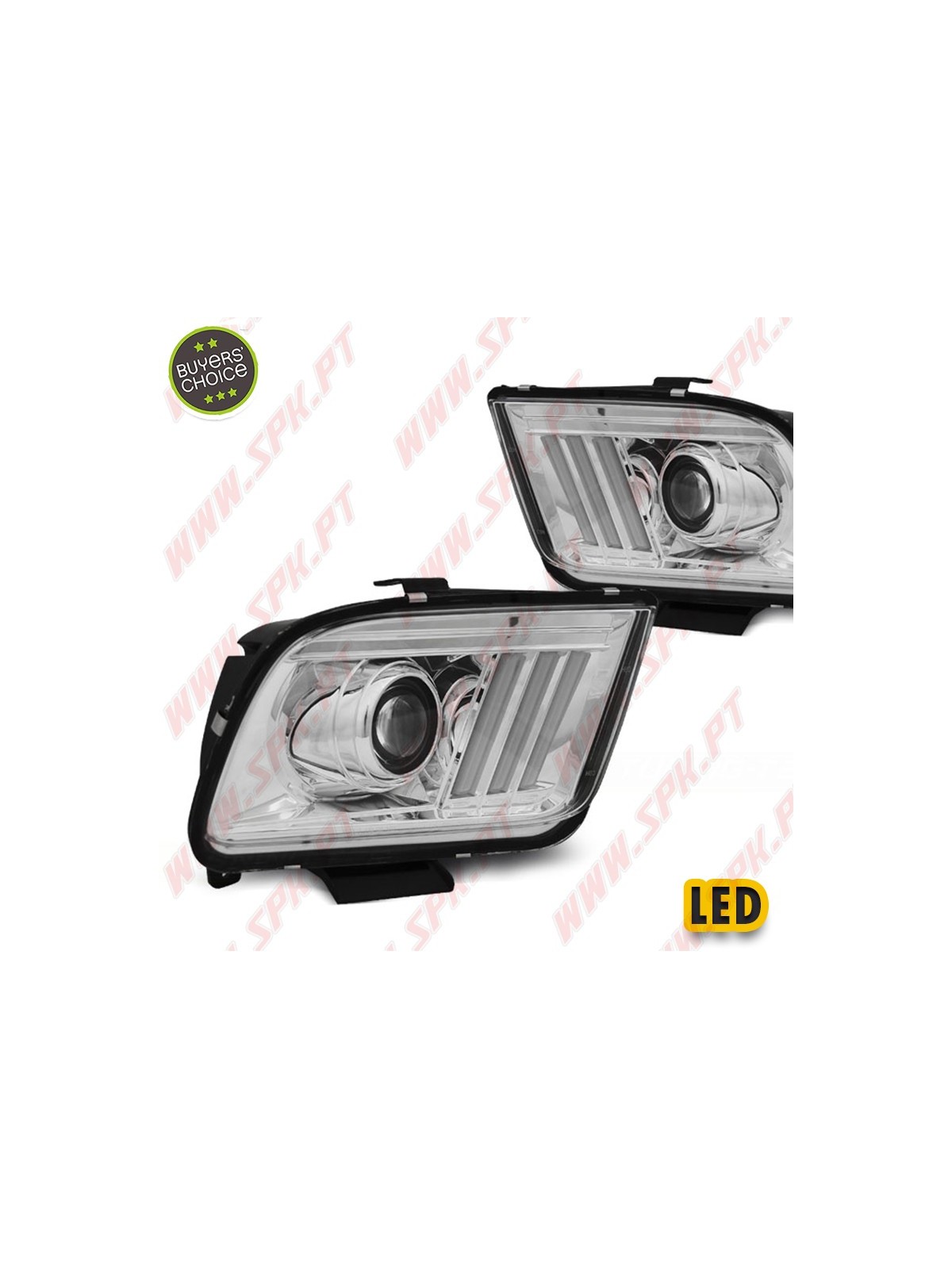 Faróis LED / Tube-Light Chrome - Ford Mustang 4 (2004-2009) Faróis LED / Tube-Light Chrome - Ford Mustang 4 (2004-2009)