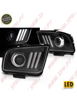 Faróis LED / Tube-Light Black - Ford Mustang 4 (2004-2009)