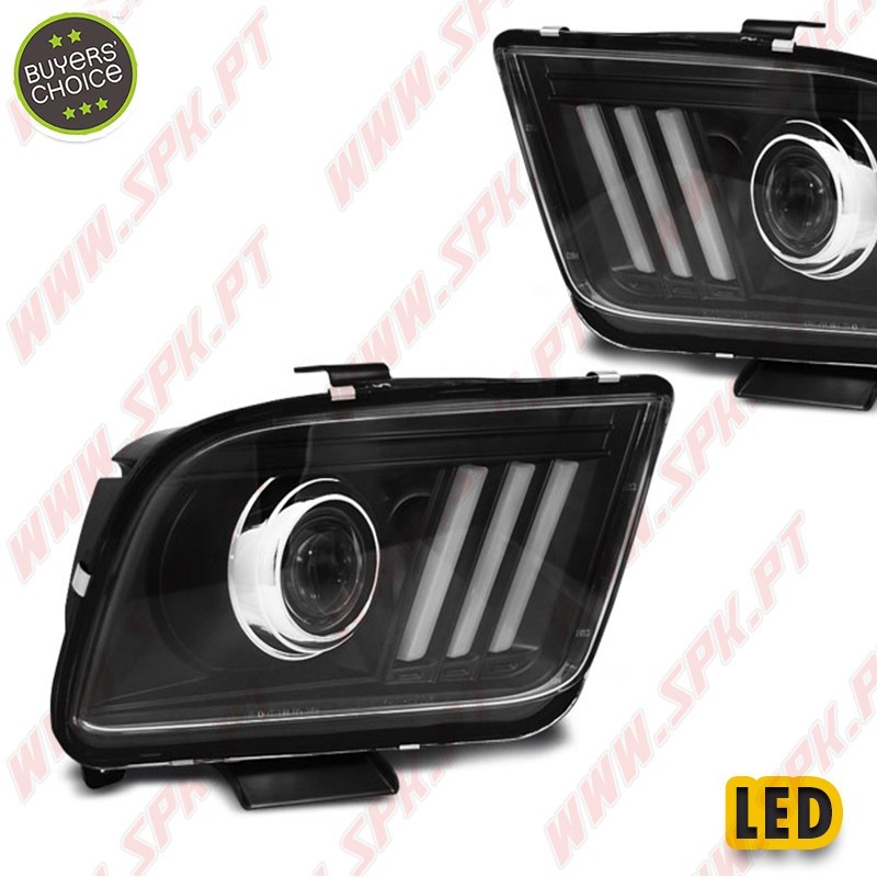 Faróis LED / Tube-Light Black - Ford Mustang 4 (2004-2009) Faróis LED / Tube-Light Black - Ford Mustang 4 (2004-2009)