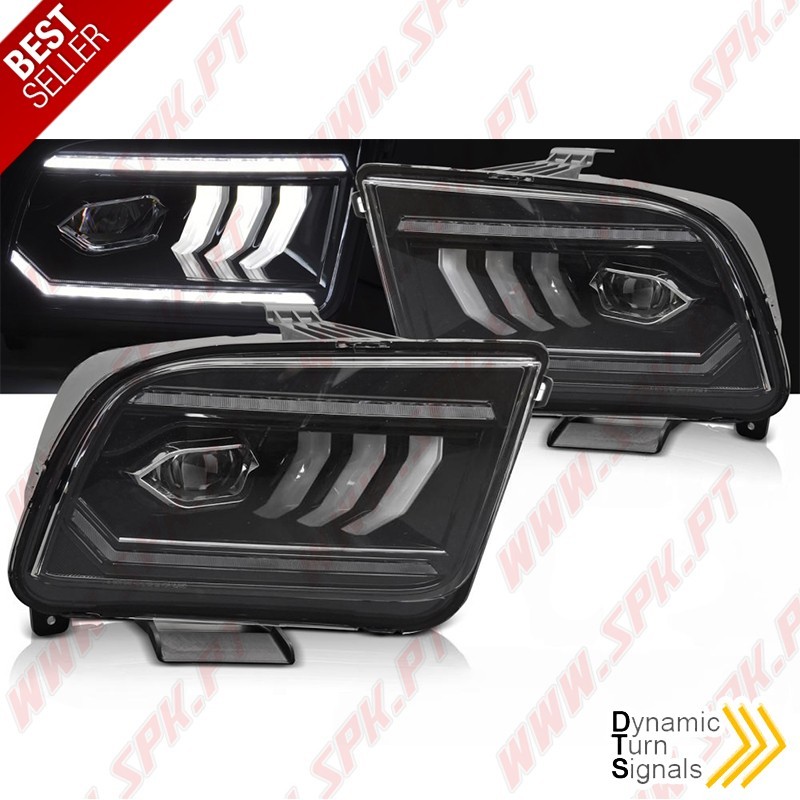 Faróis FULL-LED / DRL Black - Ford Mustang 4 (2004-2009) Faróis FULL-LED / DRL Black - Ford Mustang 4 (2004-2009)