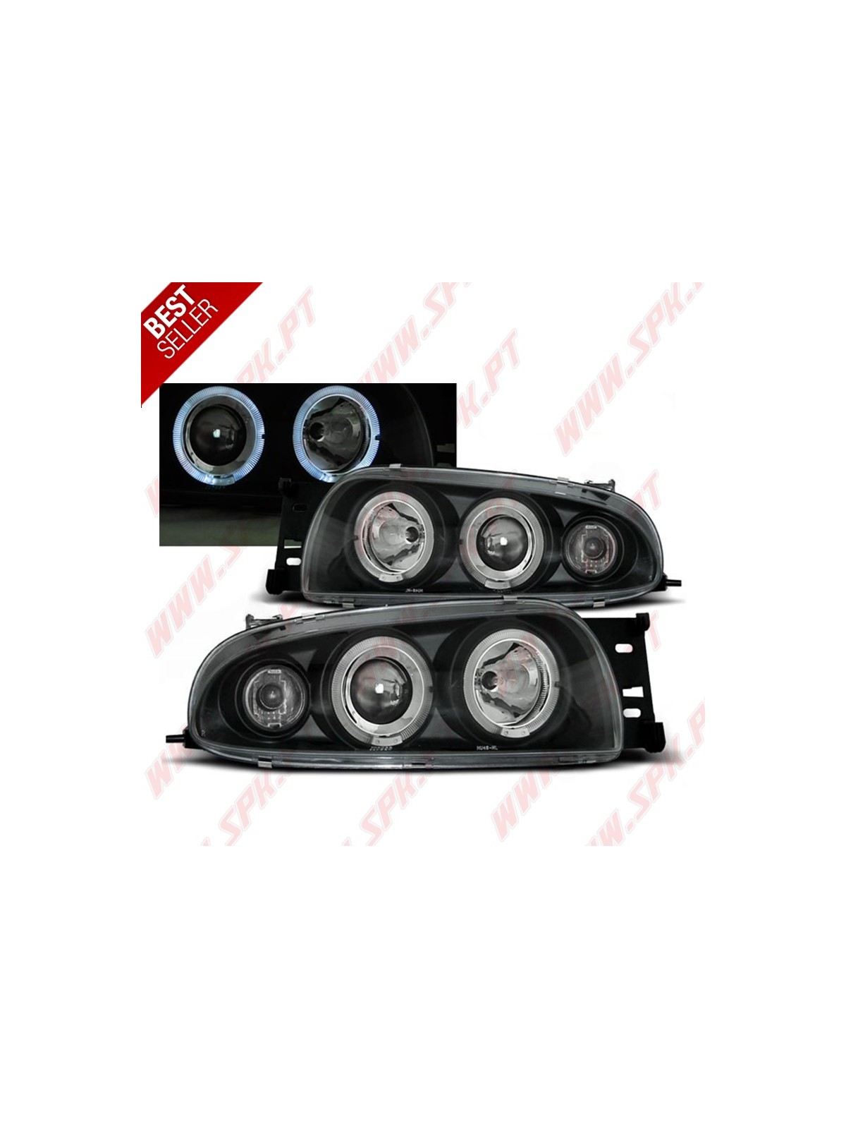 Faróis Angel Eyes Black - Ford Fiesta 4 (1995-1999) Faróis Angel Eyes Black - Ford Fiesta 4 (1995-1999)